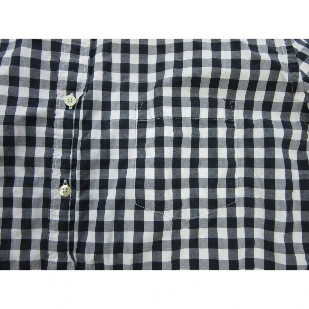 J.CREW Shirt Men’s Sz. XL Quality Woven Buttoned Up Long Sleeve Plaid Black